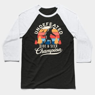 Retro Bigfoot Hide & Seek World Champion Baseball T-Shirt